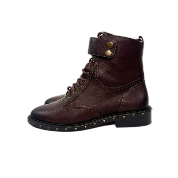 Womens Vince Camuto‎ Brown Leather Talorini Ankle Booties Studded US 8.5 EU 38.5 - Picture 1 of 11